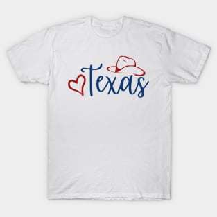 Love Texas with Hat- red/blue T-Shirt